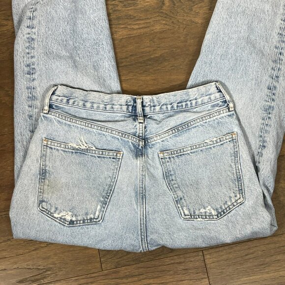 AGOLDE 90's Crop Distressed Jeans Blue Sz 27 A173-1206 - Picture 4 of 7